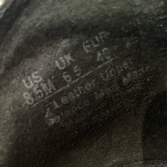 Franco Sarto Salito Boho, Black Openwork Leather Back Zip Stacked Heel 8.5M GUC - Picture 10 of 11